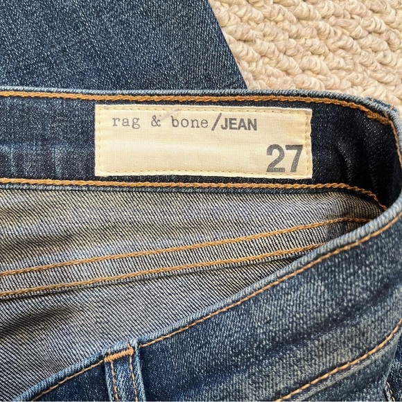 rag & bone skinny distressed jeans cotton polyurethane women's size 27 - Picture 2 of 10